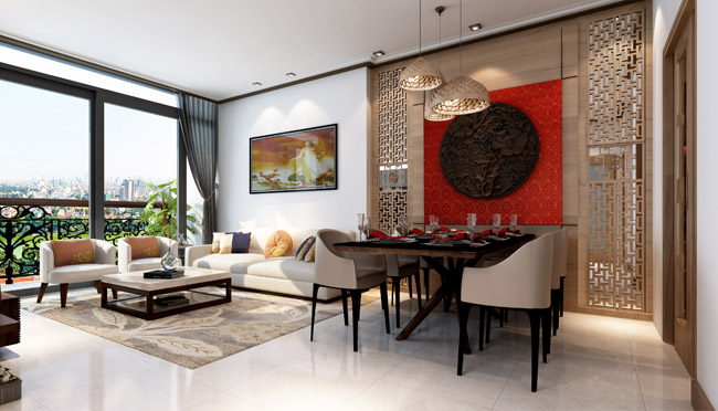 HAC   Living room Ngân hàng SHB cho vay 90% giá trị căn hộ Hanoi Aqua Central và hỗ trợ toàn bộ lãi suất đến khi nhận nhà